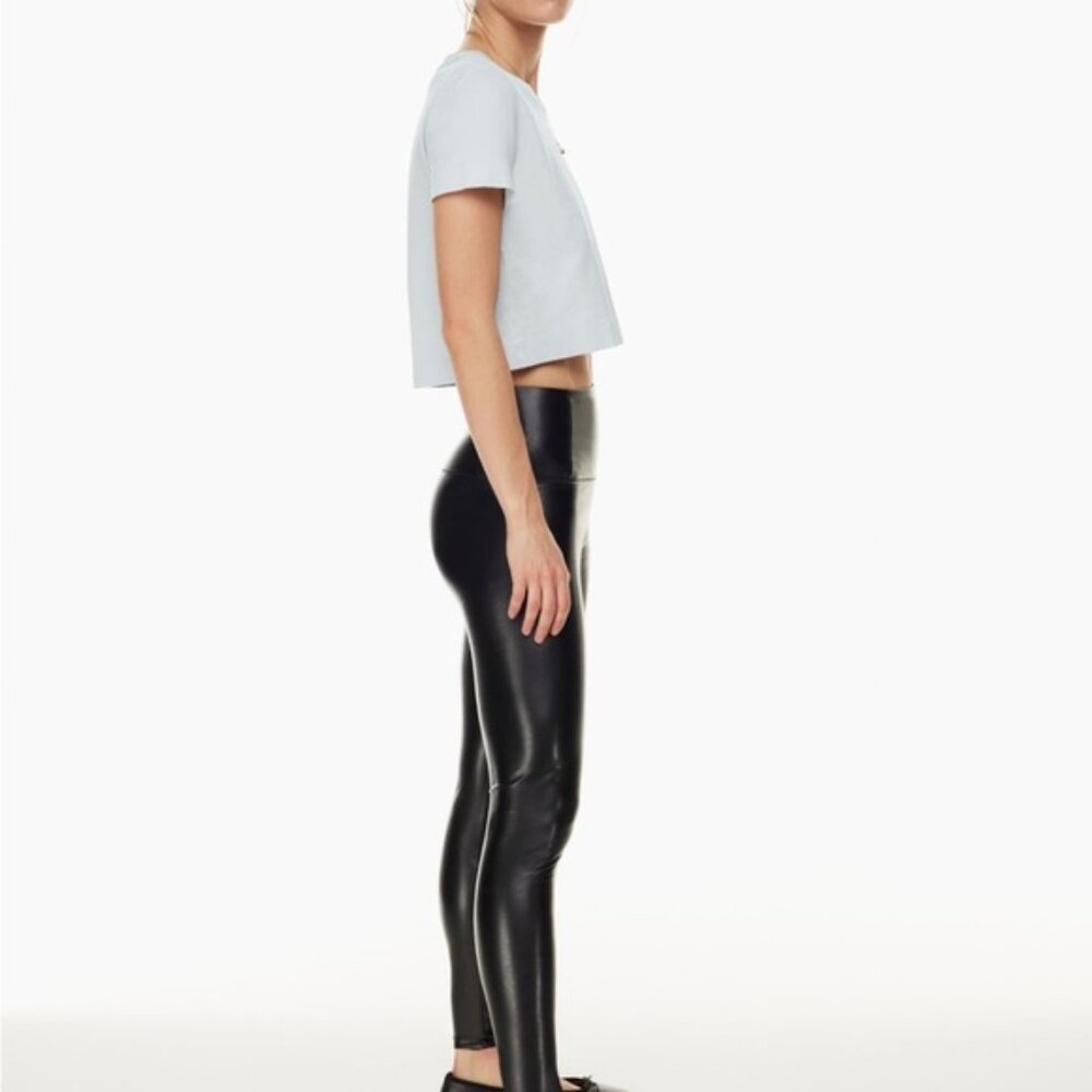 Aritzia Wilfred free diari polyurethane high-rise black pants